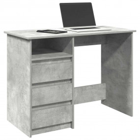 Desk Concrete Gray Engineered Wood Medium Desk Rectangu...