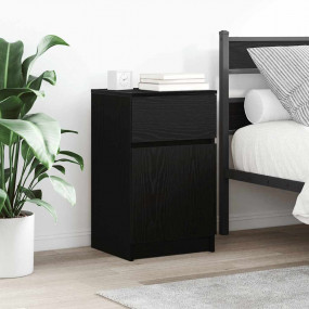 Bedside Cabinet Black Engineered wood Standard Bedside ...