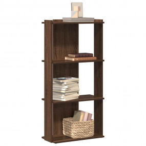 Bookcase Brown Oak Engineered Wood Small Bookcase Recta...