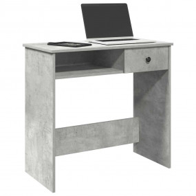 Desk Concrete Gray Engineered Wood Compact Writing Desk
