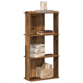 3 Tier Bookcase Old Wood Engineered Wood Small Bookcase
