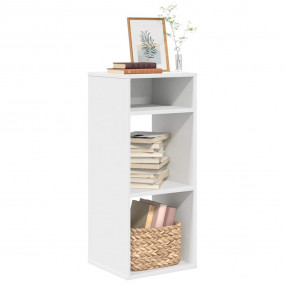 Book Cabinet White Engineered Wood 13.4x12.2x31.5 in Bo...