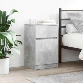 Bedside Cabinet Concrete Gray Engineered Wood Medium St...