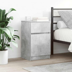 Bedside Cabinet Set of 2 Concrete grey Engineered wood