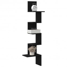Wall Corner Shelf Black Engineered Wood 12.6 x 12.6 x 5...