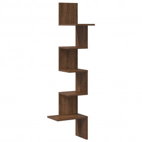 Wall Corner Shelf Brown Oak Engineered Wood 12.6 x 12.6...