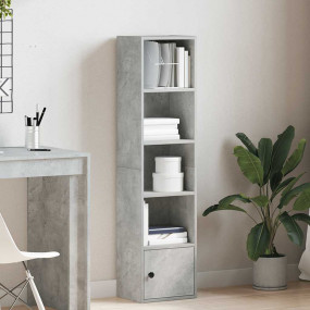 Bookcase Concrete Grey Engineered Wood Reversible Bookc...