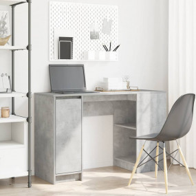 Desk Concrete Grey Engineered Wood Medium Desk Rectangu...