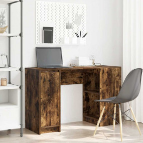 Desk Smoked Oak Engineered Wood Standard Desk Size Desk