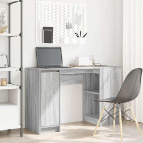 Desk Grey Sonoma Engineered Wood Medium Desk Rectangula...