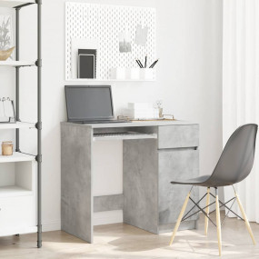Desk Concrete Grey Engineered Wood Medium Storage Desk