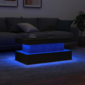 Coffee Table Black Oak Engineered Wood Medium Coffee Ta...