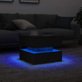 Coffee Table Black Oak Engineered Wood 19.7x19.7x15.7 i...