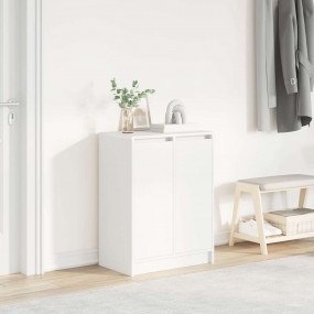 Shoe Cabinet White Engineered Wood Medium Shoe Cabinet