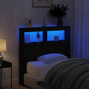 Headboard Cabinet Black oak Engineered wood Medium Cabi...
