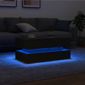 Coffee Table Black Oak Engineered wood 35.4 in x 19.7 i...