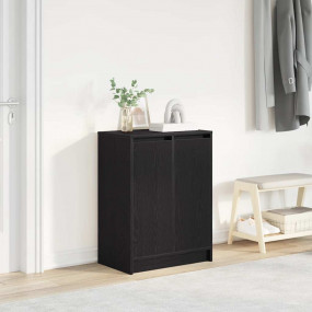 Shoe Cabinet Black Oak Engineered Wood Medium Shoe Cabi...