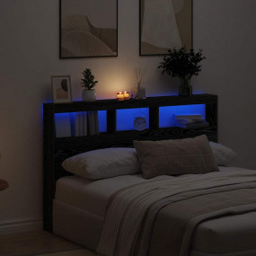 Headboard Cabinet Black Oak Engineered wood