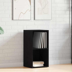 LP Storage Box Black Oak Engineered Wood Medium LP Stor...