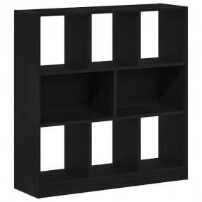 Book Cabinet Black Oak Engineered Wood Medium Storage C...
