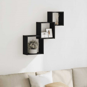 Wall Cube Shelf Black Oak Engineered Wood 26.8 x 5.9 x ...