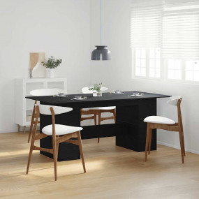 Dining Table Black Oak Engineered Wood 70.9 x 35.4 in D...