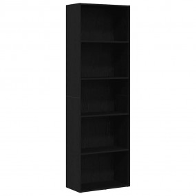 Bookcase Black Oak Engineered Wood Large Bookcase Recta...