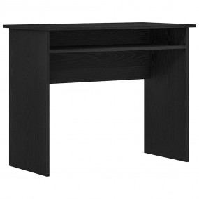 Desk Black Oak Engineered Wood Black Oak Desk Rectangul...