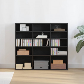 CD Cabinet Black Oak Engineered Wood Medium CD Cabinet