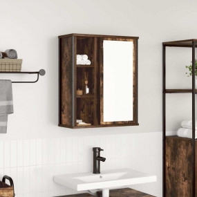 Bathroom Wall Cabinet Smoked oak Engineered wood, steel...
