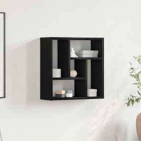 Wall Shelf Black Oak Engineered Wood Medium Wall Shelf ...