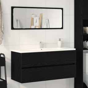 Sink Cabinet Black Oak Engineered Wood 39.4 in long Sin...