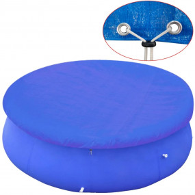 Pool Cover Dark Blue Polyethylene For 142.9 - 144.1 in ...