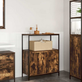 Bathroom Cabinet Smoked Oak Engineered wood 30.1 x 13.8...