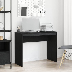 Desk Black Oak Engineered Wood 35.4x15.7x28.3 in Modern...