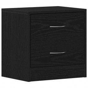 Bedside Cabinet Black Oak Engineered Wood Bedside Cabin...