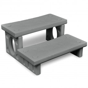 Spa Step Grey Plastic Medium Reversible Spa Step Rectan...