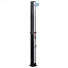 Solar Shower Black and Silver PVC, Aluminum, Brass