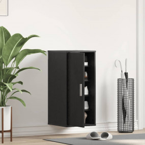 Shoe Cabinet Black Oak Engineered Wood Small Wall mount...