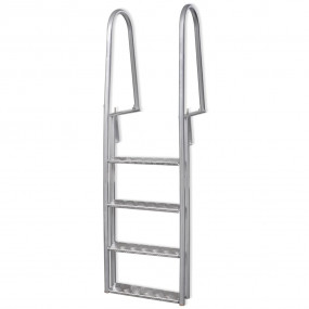 Dock Ladder Silver Aluminum Standard Non-Slip
