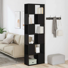 Book Cabinet Black Oak Engineered Wood Medium Sleek