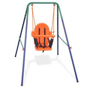 Toddler Swing Blue, Green, Orange Steel, Plastic Standa...