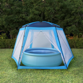 Pool Tent Blue Polyester fabric with PA coating Large C...