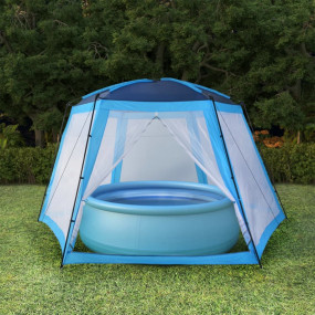 Pool Tent Blue Fabric with PA coating, Steel
