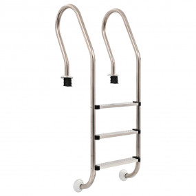Pool Ladder Silver Stainless Steel 304, Rubber Large Po...