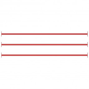 Turning Bar Set of 3 Red Powder-coated steel 49.2 in lo...