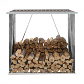 Garden Log Storage Shed Galvanized Steel 64.2"x32.7"x60...