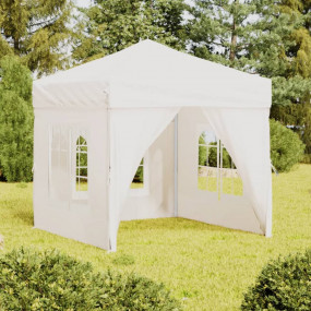 Party Tent White 210D Oxford fabric 6.6 x 6.6 ft Foldab...