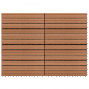 WPC Tiles 23.6"x11.8" 6 pcs 10.8ft Brown
