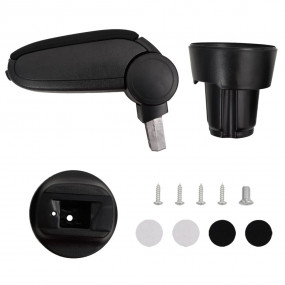 Car Armrest Black 5.1"x13"x(13"-19.3") ABS